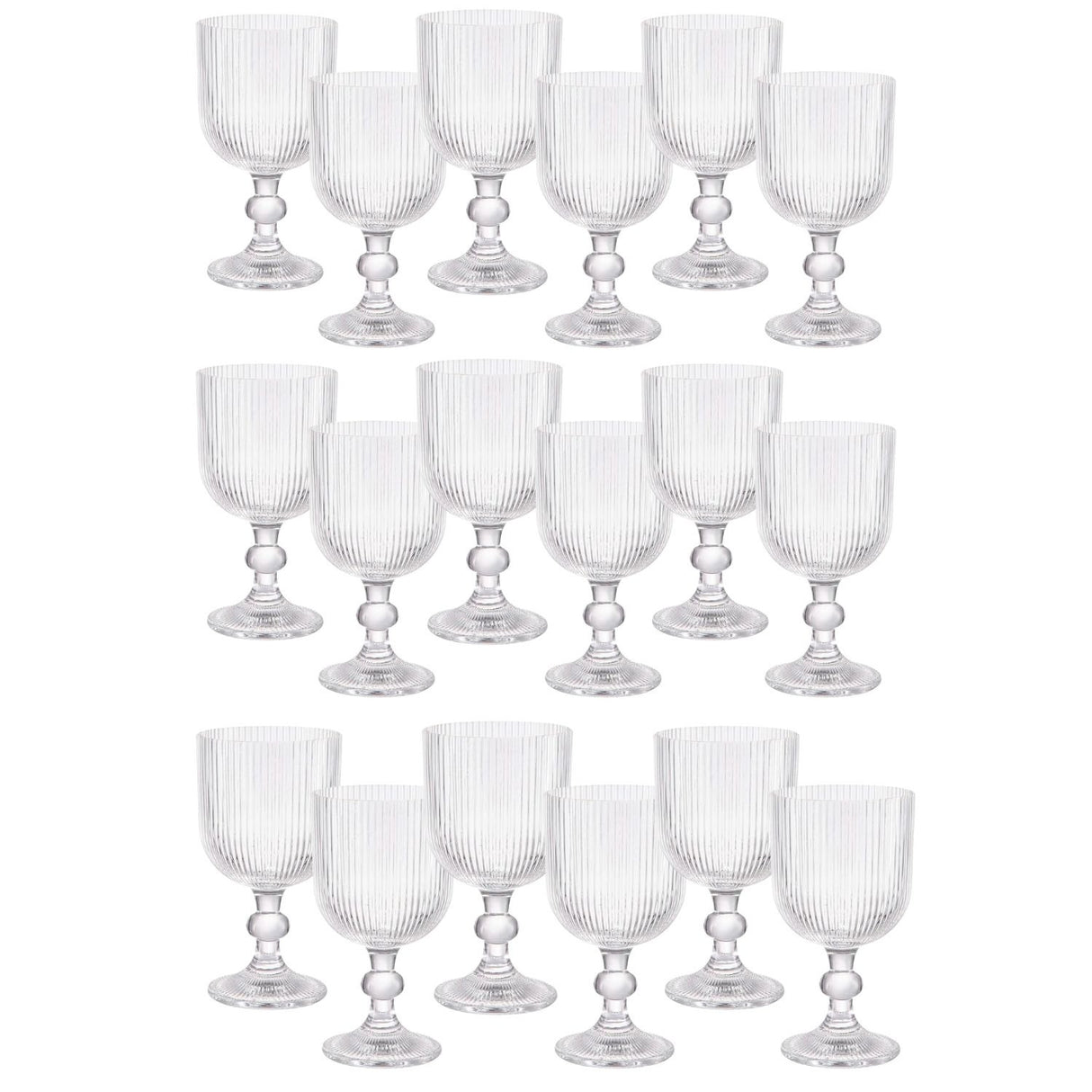 Set 18 Copas Vino Talladas 360mL Lisa Allegra De Vidrio
