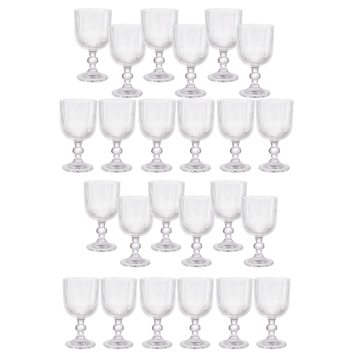 Set 24 Copas Vino Talladas 360mL Lisa Allegra De Vidrio