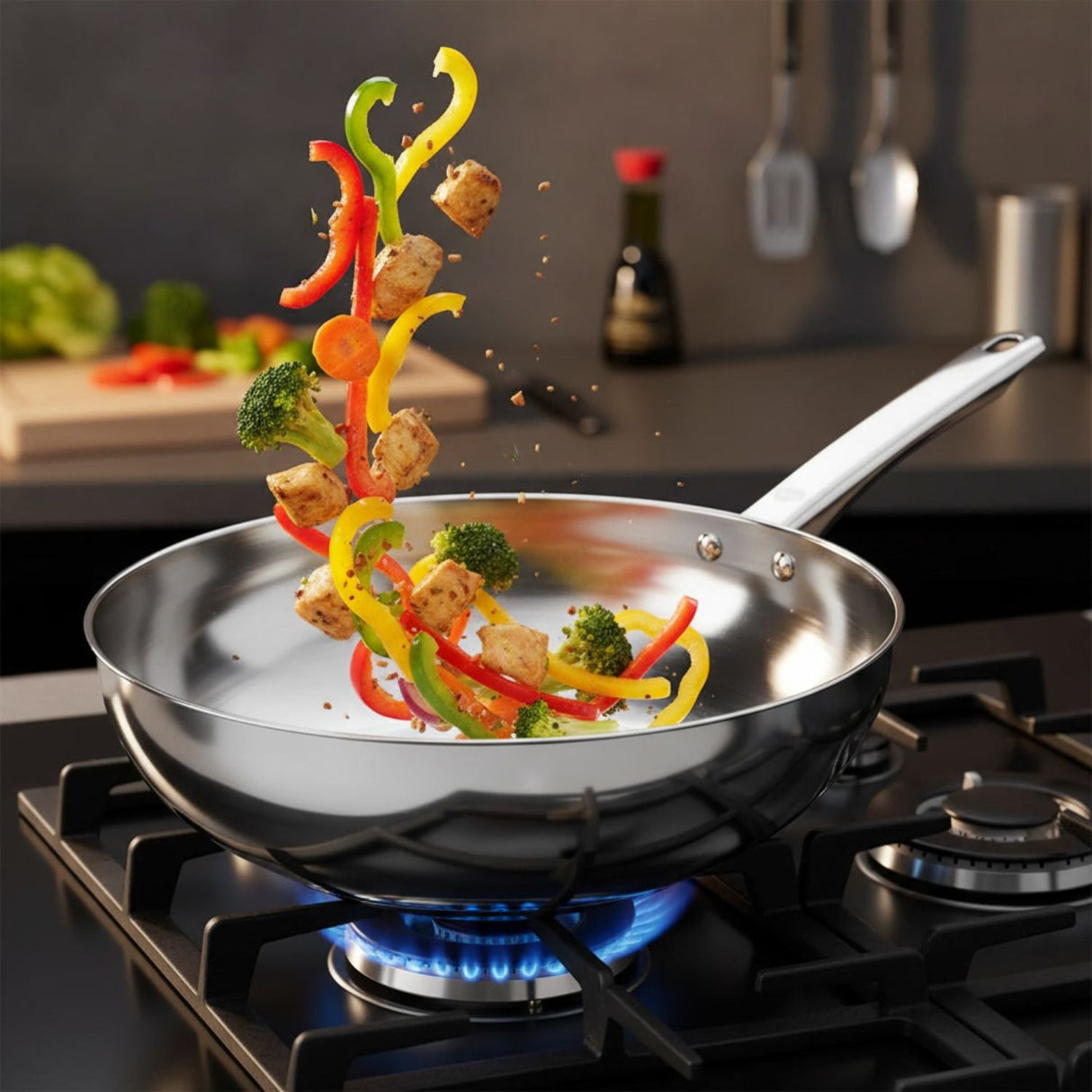 Pack Sarten 24cm + Wok 28cm Acero Inoxidable Umbra Wens