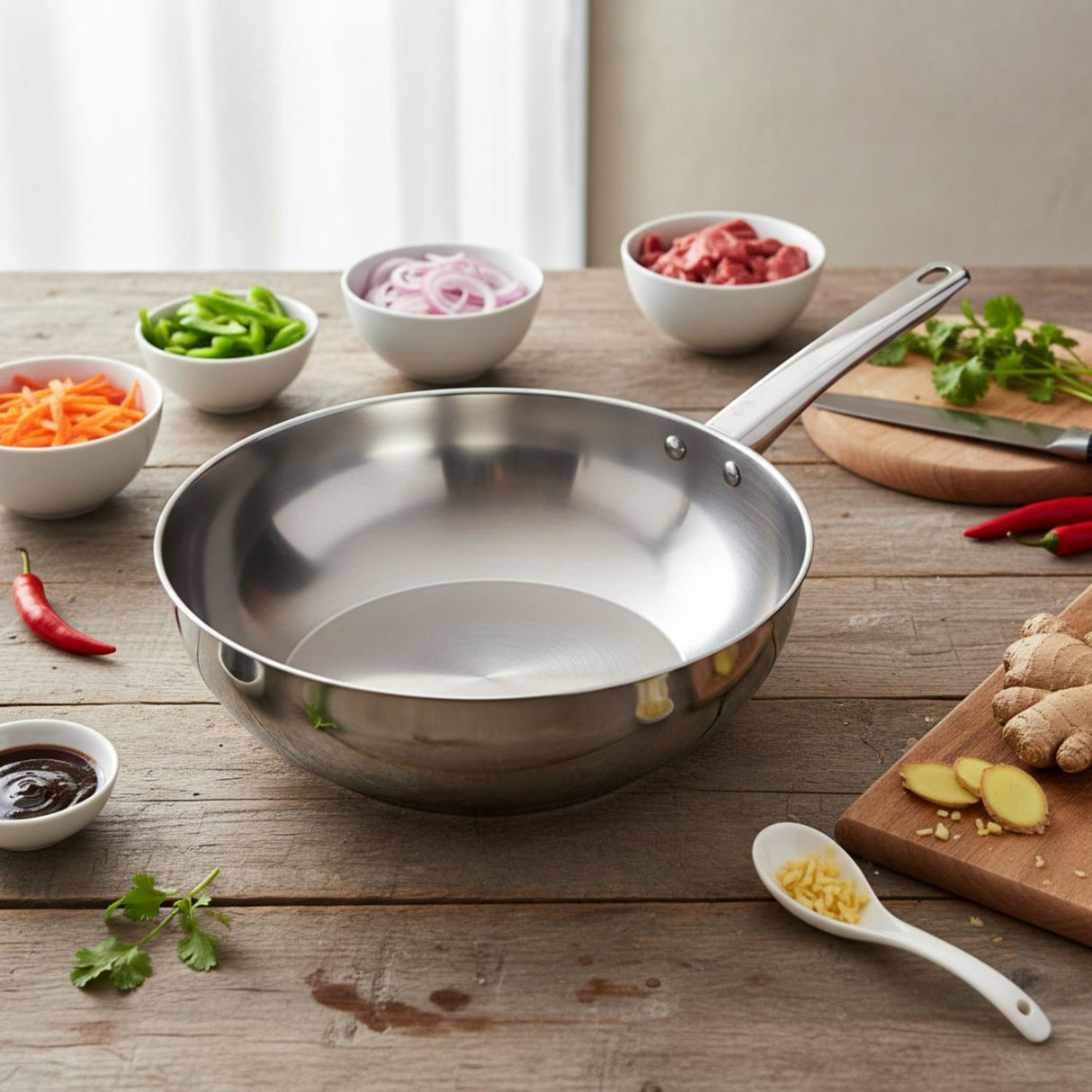 Pack Sarten 24cm + Wok 28cm Acero Inoxidable Umbra Wens