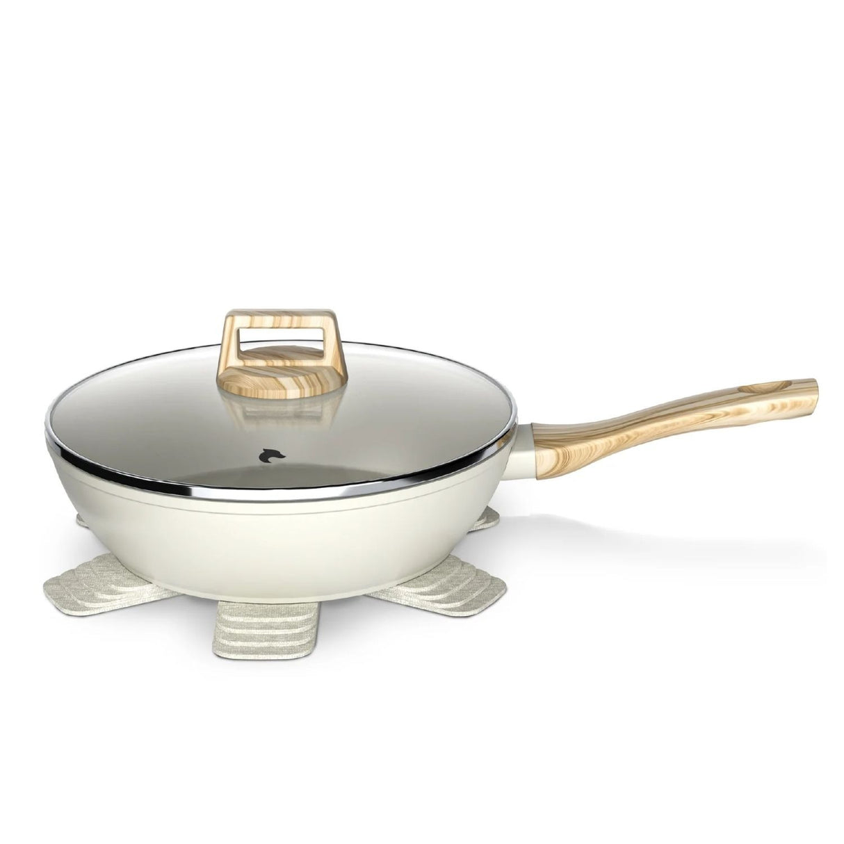Batería Cocina 14 Piezas Aluminio Antiadherente Flow Crema
