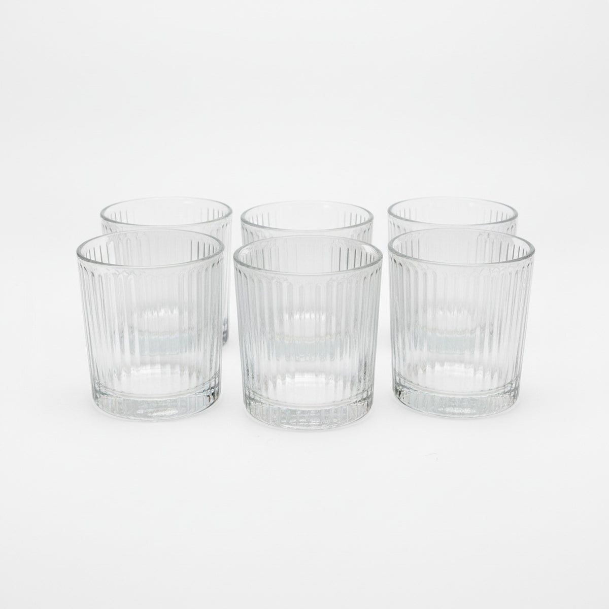 Set 6 Vasos Bajos Cristar Santorini 355mL Vidrio Grueso