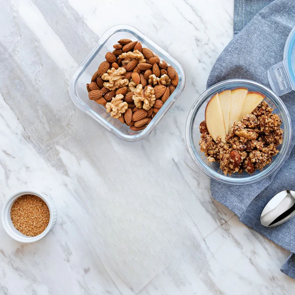 Contenedores Vidrio Allegra Herméticos Set 6 Formas Mixtas. Conserva tus alimentos con seguridad. ¡Resistentes y prácticos para uso diario!-3