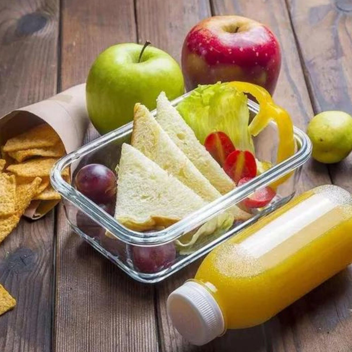 Set 3 Contenedores Vidrio Hermeticos Rectangulares Allegra. Conserva tus alimentos con seguridad y orden. ¡Compra hoy y organiza tu cocina!-3