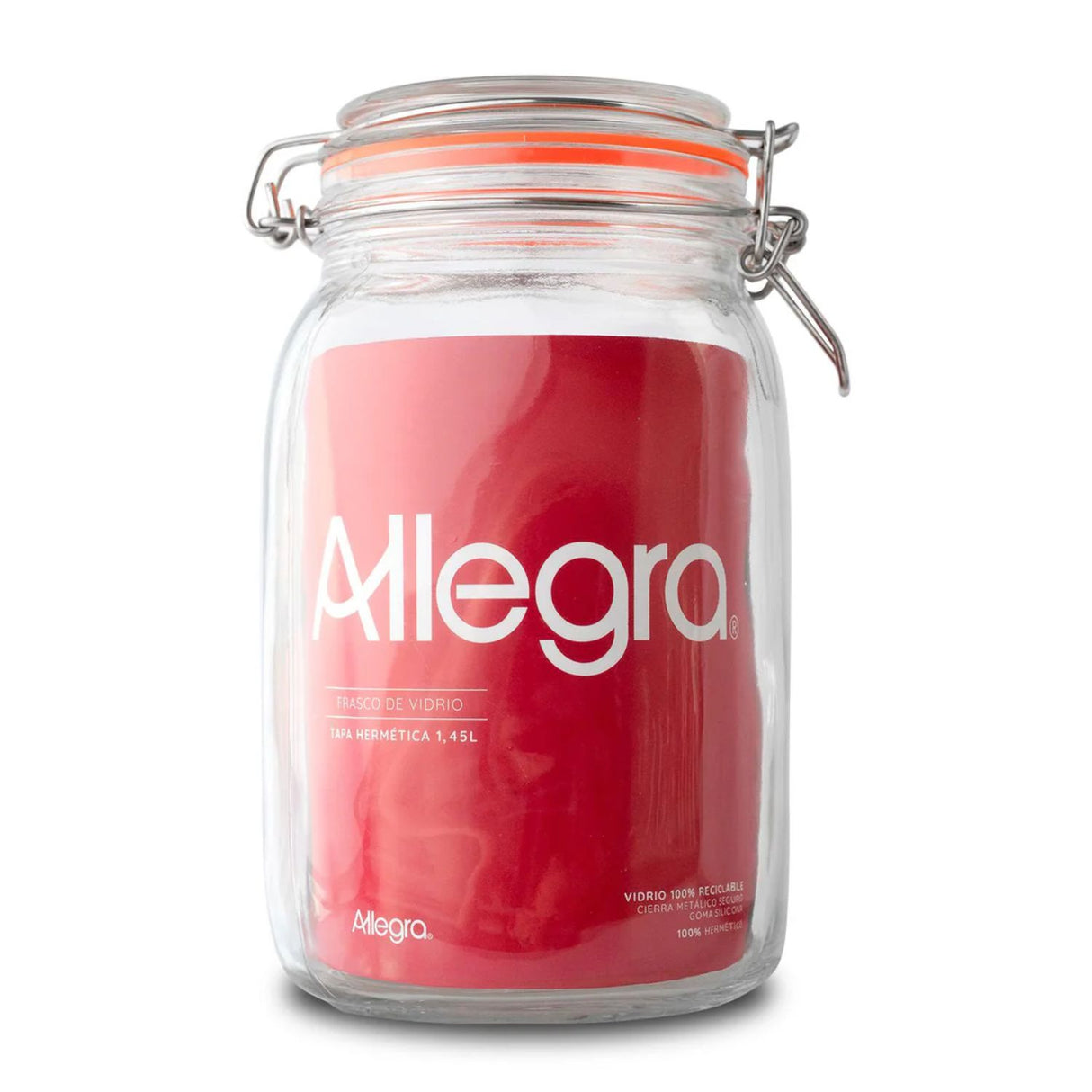 Frasco de Vidrio con Tapa Hermética 1450ml Transparente-1