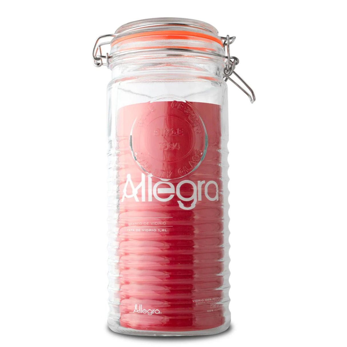 Frasco de Vidrio Hermético de 1.4L Tapa Clip Cocina Hogar-1