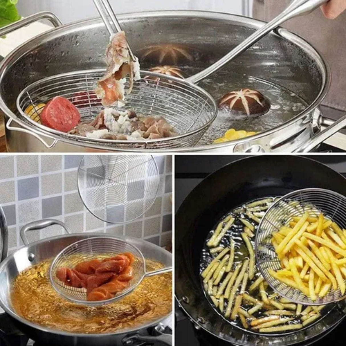 Colador Espumadera Wens Para Freír 20cm Acero Inoxidable-3