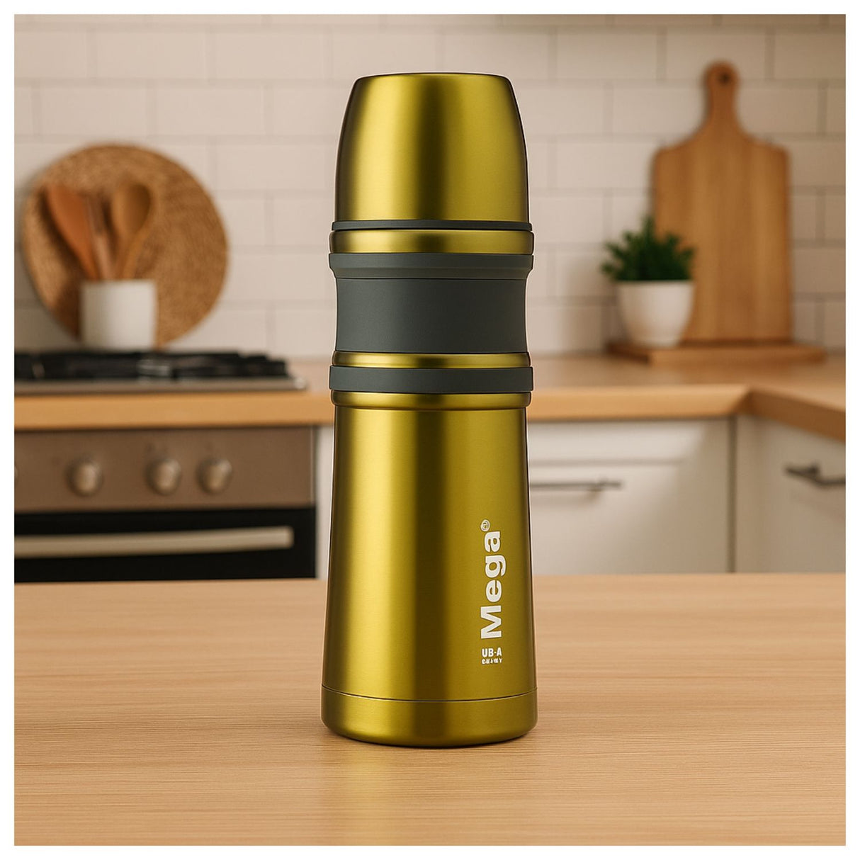 Termo Mega Slim II 1L Acero Inoxidable Calientes Frias Pistacho. Mantén tus bebidas a la temperatura ideal. ¡Compra ahora y disfruta de su estilo!-1-3