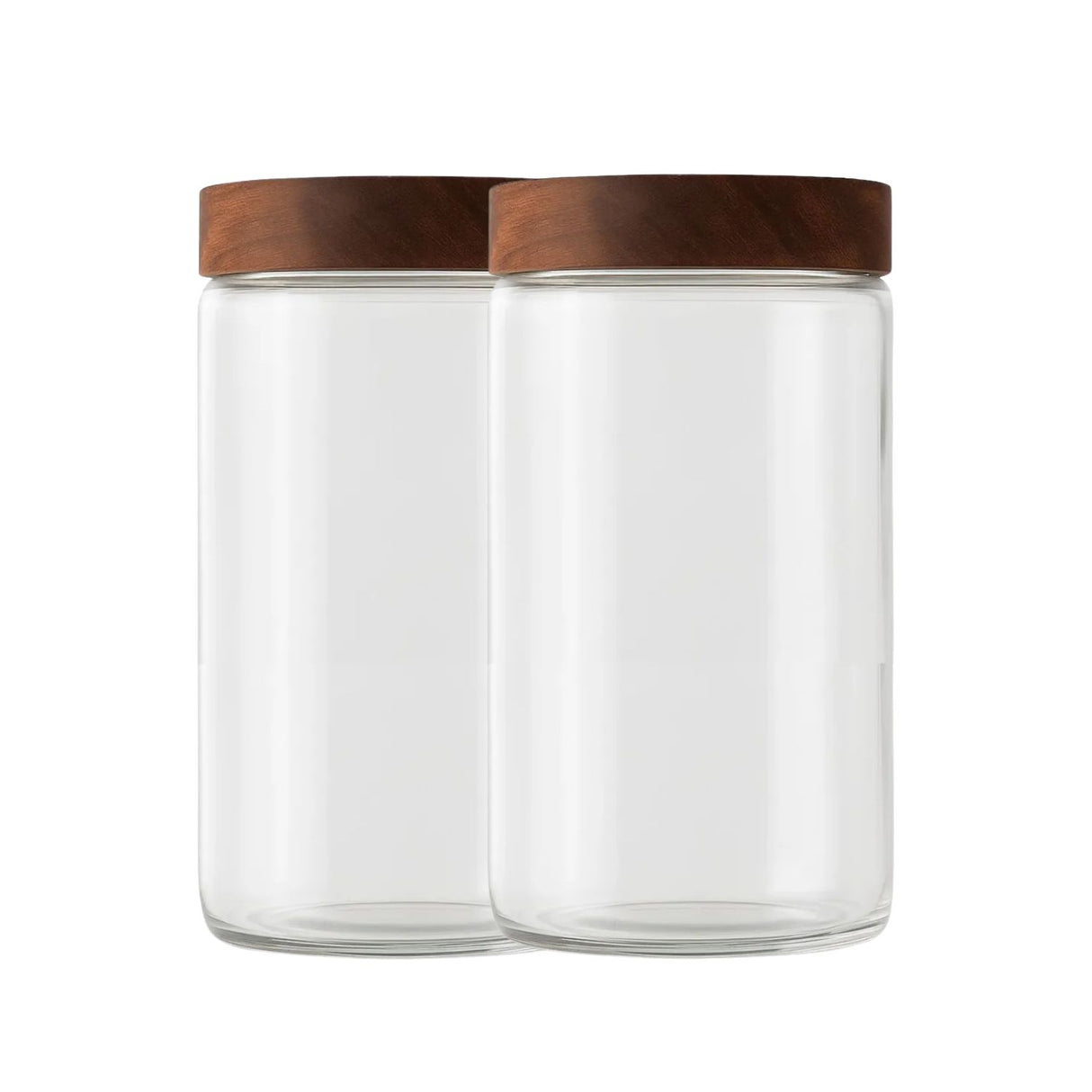 Set 2 Frascos Vidrio Con Tapa De Madera De 1000ml Allegra | Disparo.cl
