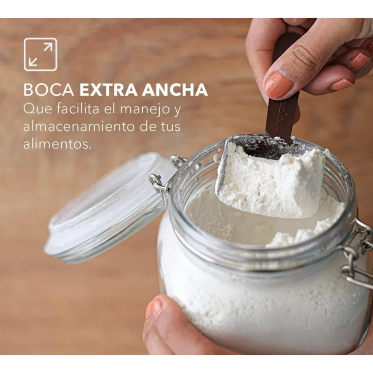 Set 3 Frascos Vidrio Con Tapa Hermetica De 1000mL Allegra. Perfectos para conservar tus alimentos frescos y organizados. ¡Compra ahora y mejora tu cocina!-1-3