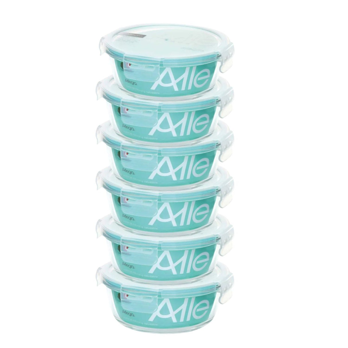 Set 6 Contenedores Hermético Vidrio Redondo 720mL Allegra. Perfectos para conservar tus alimentos frescos y organizados. ¡Compra ahora y optimiza tu cocina!-1-1