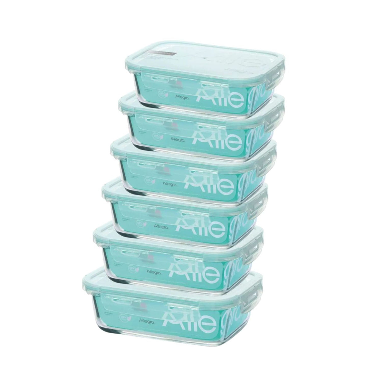 Set 6 Contenedores Hermético Rectangular 750mL Allegra. Mantén tus alimentos frescos y organizados. ¡Compra ahora y optimiza tu cocina!-1-1