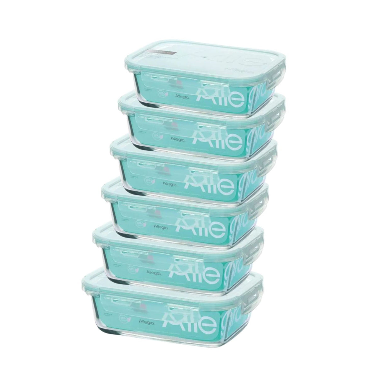 Set 6 Contenedores Hermético Rectangular 1500mL Allegra. Mantén tus alimentos frescos y organizados. ¡Compra ahora y optimiza tu cocina!-1-1