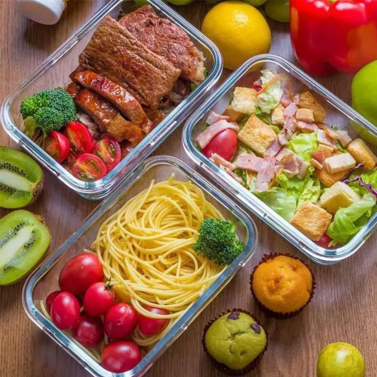 Set 48 Contenedores Hermetico Rectangular 420mL Allegra. Mantén tus alimentos frescos y organizados. ¡Compra ahora y optimiza tu cocina!-1-3