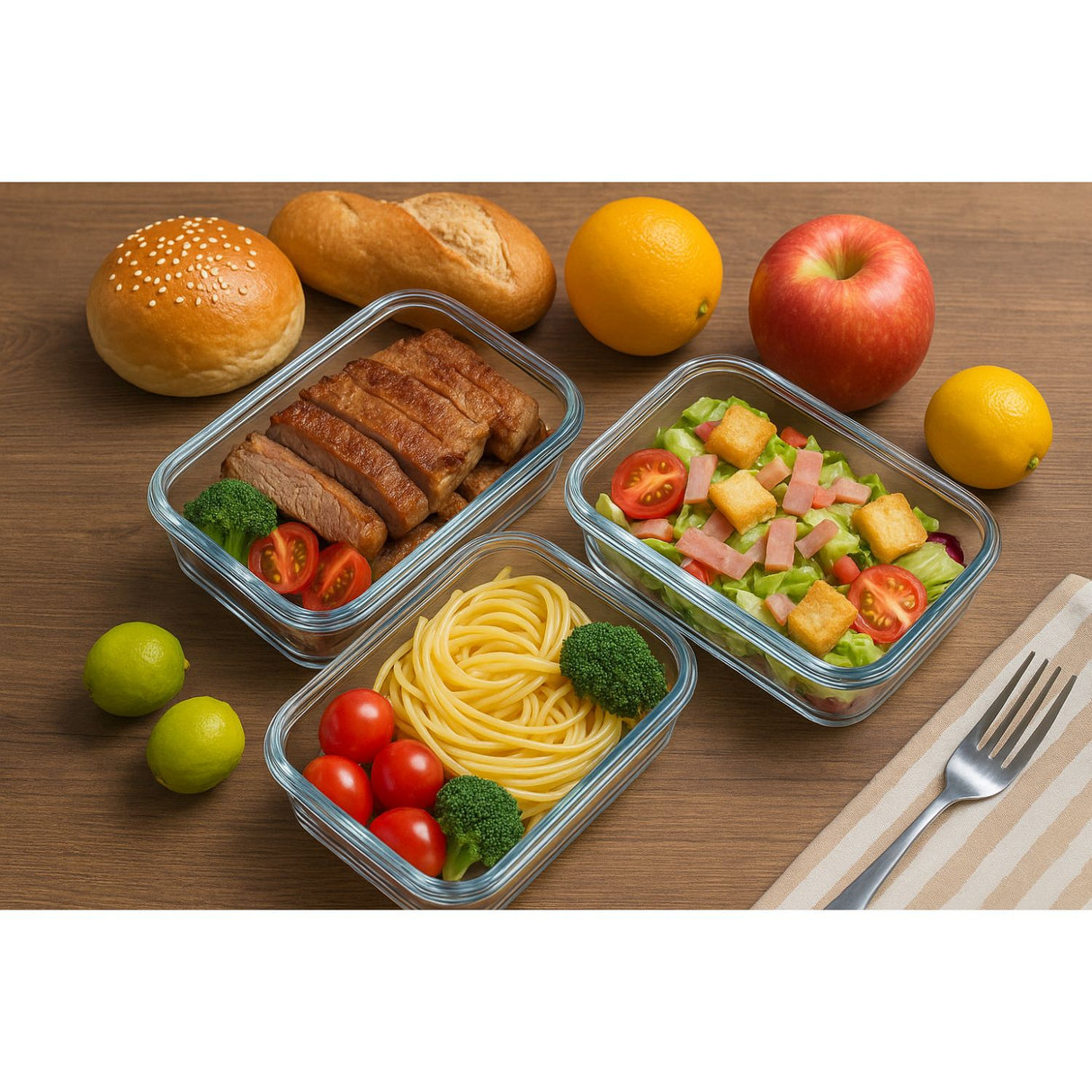 Set 16 Contenedores Hermetico Rectangular 1500mL Allegra. Mantén tus alimentos frescos y organizados. ¡Compra ahora y optimiza tu cocina!-1-2