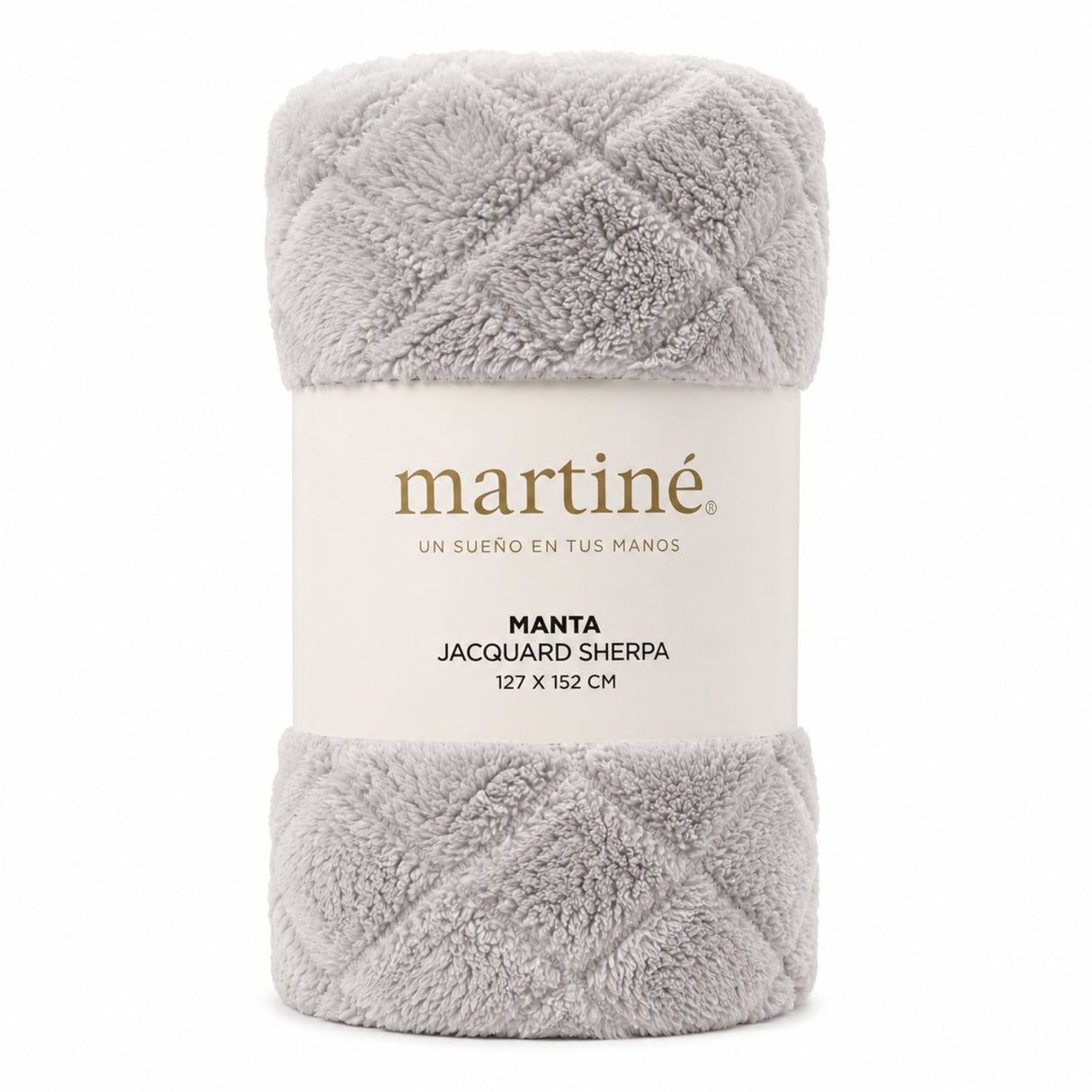 Manta Jacquard Polar Sherpa Martiné Gris Plata 127x152 cm. Máximo abrigo y suavidad para cama, sofá o momentos de descanso en casa. ¡Compra la tuya!-1