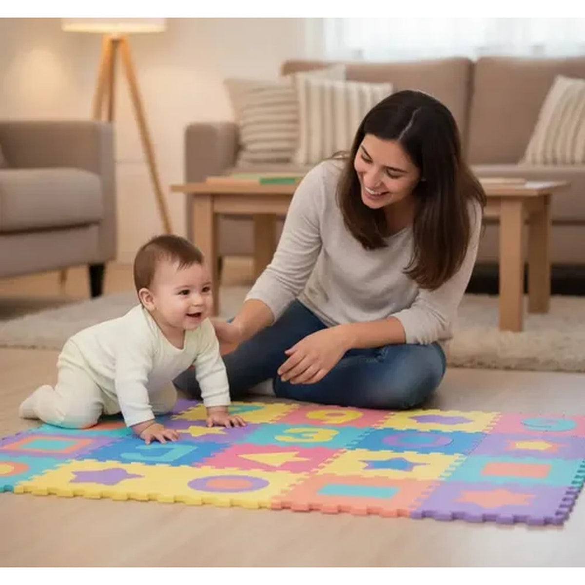 Piso Goma Eva Numeros 10 Piezas 30x30 cm Bebes Juegos Foam