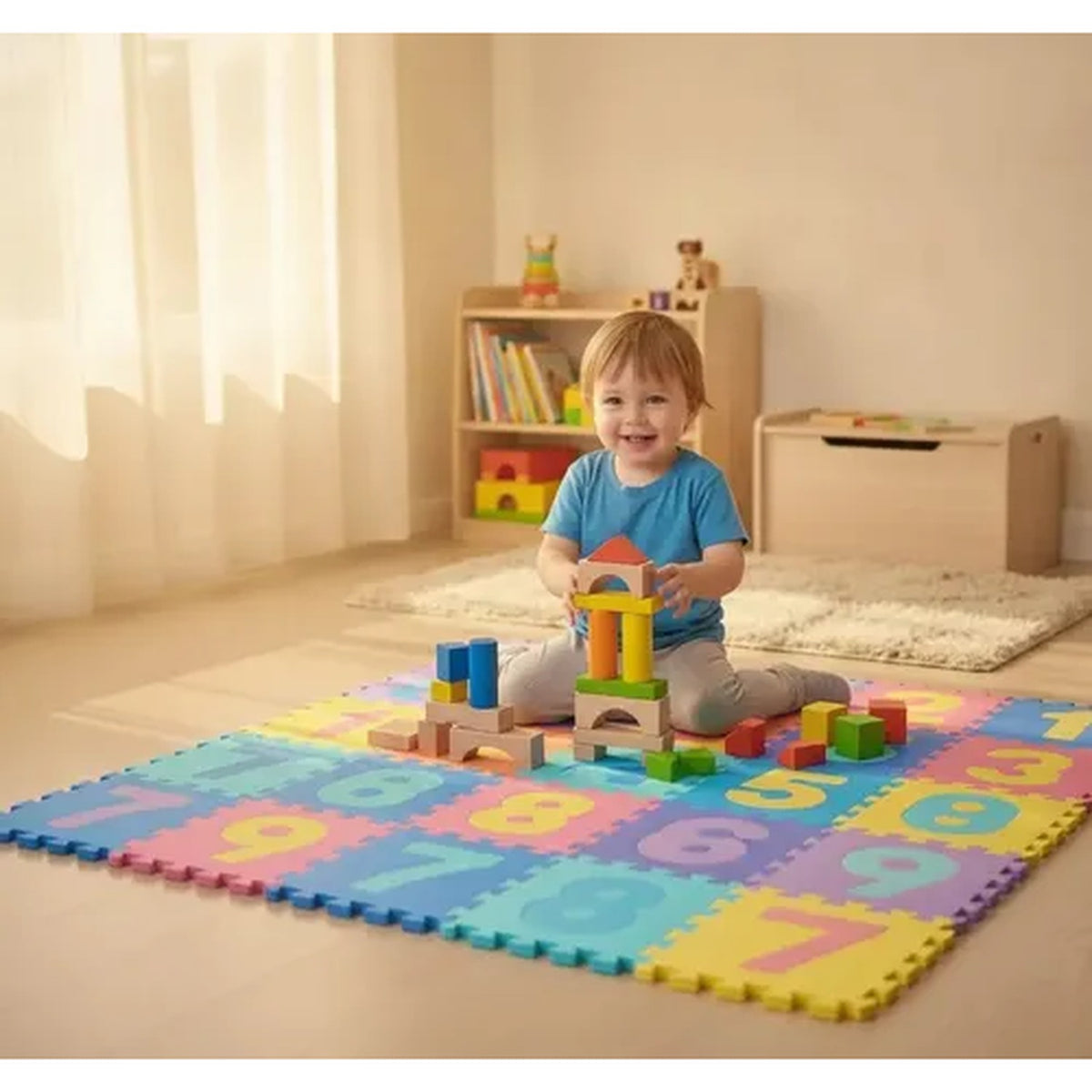 Piso Goma Eva Numeros 10 Piezas 30x30 cm Bebes Juegos Foam