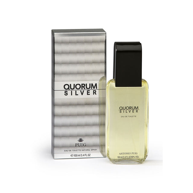 Puig Quorum Silver EDT 100Ml Hombre. Fragancia fresca y sofisticada para el hombre moderno. ¡Descúbrelo y marca la diferencia hoy!-1