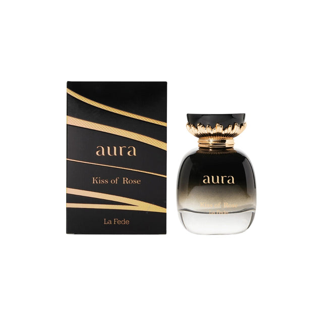 Khadlaj La Fede Aura Kiss Of Rose Edp 100 Ml Mujer. Perfume floral y seductor que realza tu esencia. ¡Descúbrelo ahora y enamórate!-1