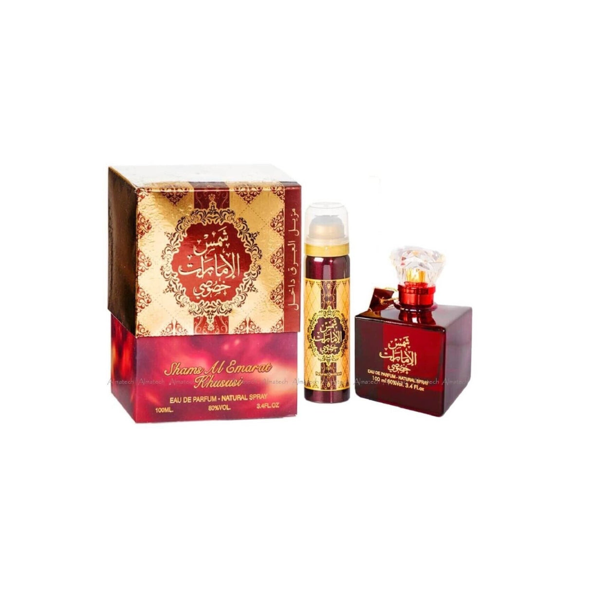 Ard Zaafaran Shams Al Emarat Khususi Set Edp 100 Ml + Deo 50 Ml Unisex. Fragancia única y duradera para todos. ¡Descúbrelo ahora y enamórate!-1