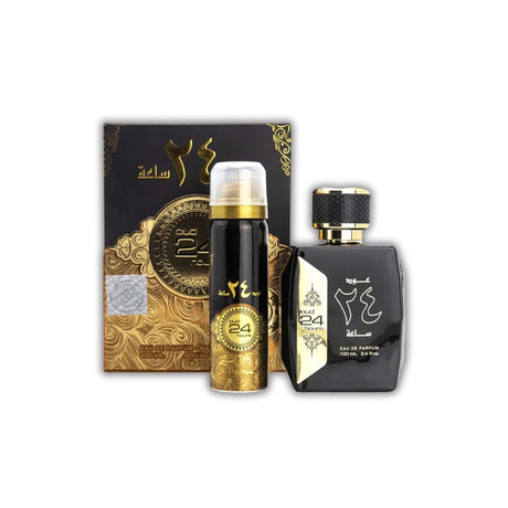 Ard Zaafaran Oud 24 Hours Set Edp 100 Ml + Deo Spray 50 Ml Unisex. Disfruta de una fragancia duradera y envolvente. ¡Compra ahora y destaca tu esencia!-1