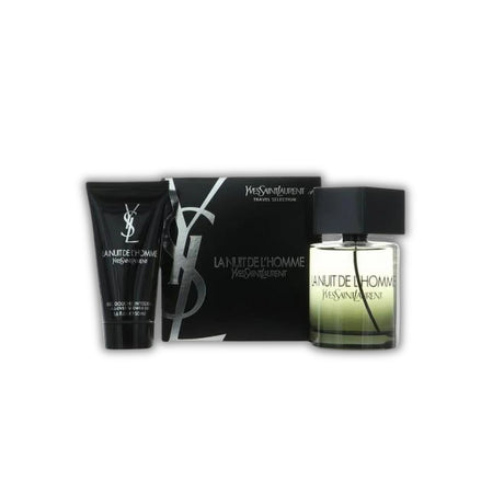 Yves Saint Laurent La Nuit De L' Homme Edt 100 Ml + Sg 50 Ml Set 2 Pcs. Perfume seductor y gel de ducha para un aroma irresistible. ¡Compra ahora y deslumbra!-1
