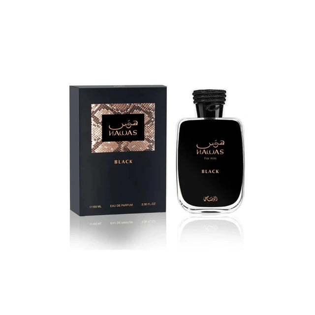 Rasasi Hawas Black EDP 100 Ml Hombre, una fragancia intensa y seductora que destaca tu personalidad. ¡Descúbrelo ahora y deja huella!-1