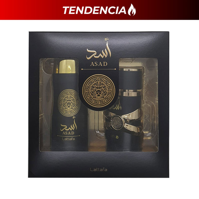 Set Lattafa Hombre Asad Edp 100 Ml + Deo Spray 200 Ml Set 2 Cps. Perfume y desodorante para una frescura duradera. ¡Compra ahora y destaca tu esencia!-1