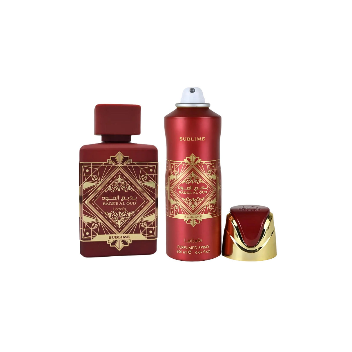 Lattafa Badee Al Oud Sublime Edp 100 Ml + Deo Spray 200 Ml Set 2 Pcs. Disfruta de una fragancia intensa y duradera. ¡Compra ahora y deslumbra!-2