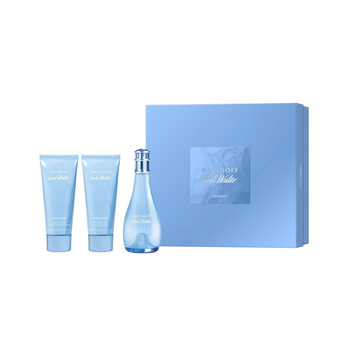 Davidoff Cool Water Women Set Edt 100 Ml + 75 Ml + Sg 75 Ml 3 Pcs. Un aroma fresco y duradero que realza tu esencia. ¡Compra ahora y deslumbra!-1-1-1-1-1