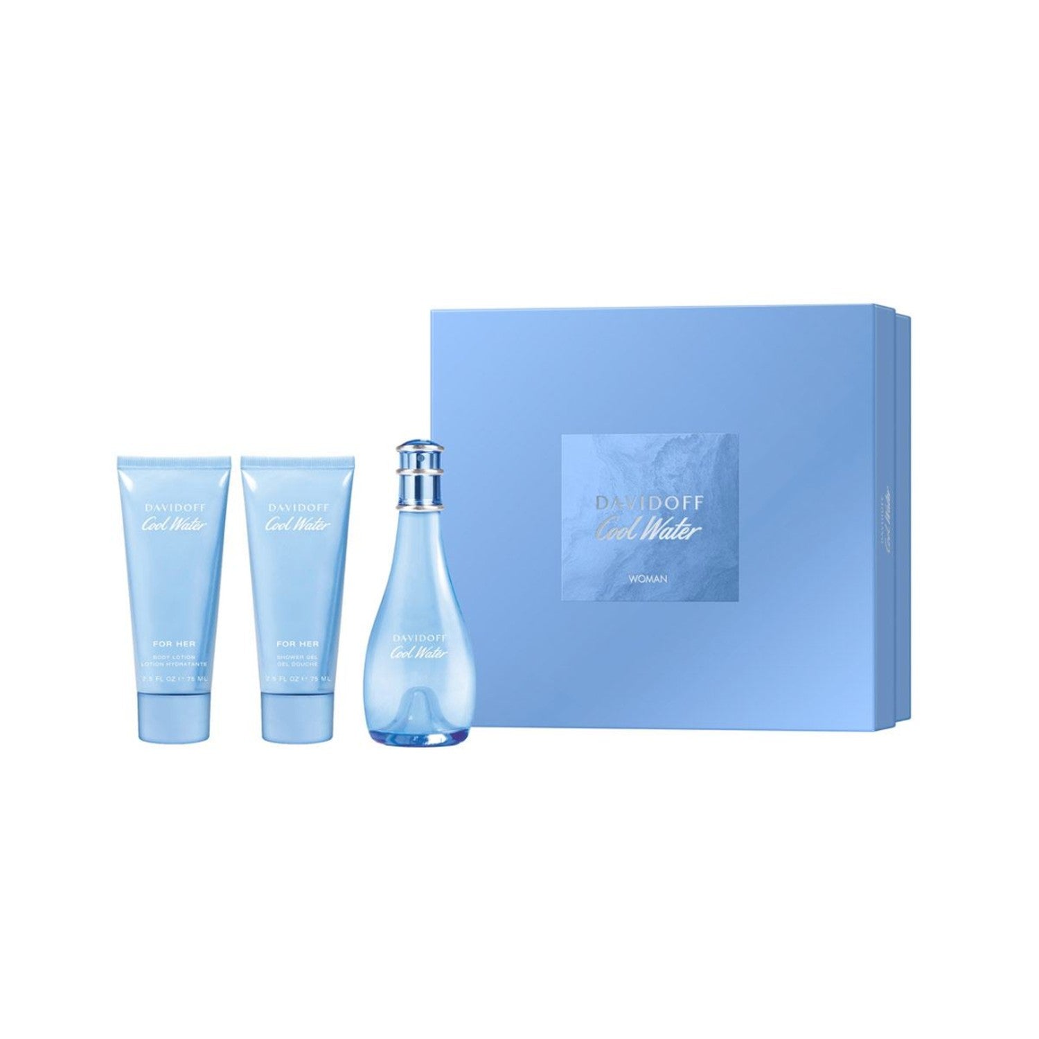 Davidoff Cool Water Women Set Edt 100 Ml + 75 Ml + Sg 75 Ml 3 Pcs. Un aroma fresco y duradero que realza tu esencia. ¡Compra ahora y deslumbra!-1-1-1-1-1
