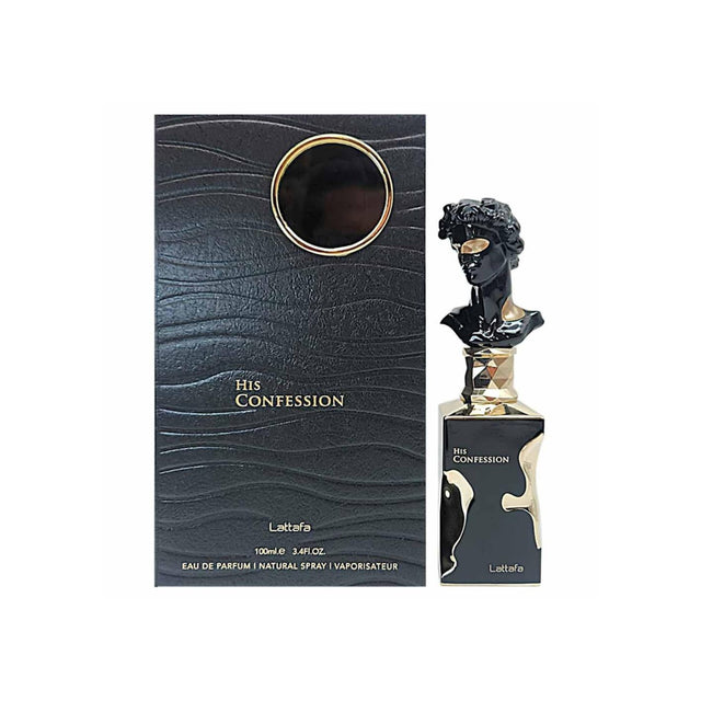 Lattafa His Confession Edp 100 Ml Hombre. Fragancia intensa y seductora que destaca tu personalidad. ¡Descúbrelo y sorprende hoy!-1