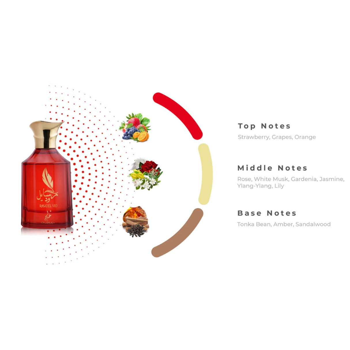 Khadlaj Rasayel Vid Edp 100 Ml Mujer, una fragancia cautivadora que resalta tu esencia. ¡Descúbrela y deslumbra hoy mismo!-3