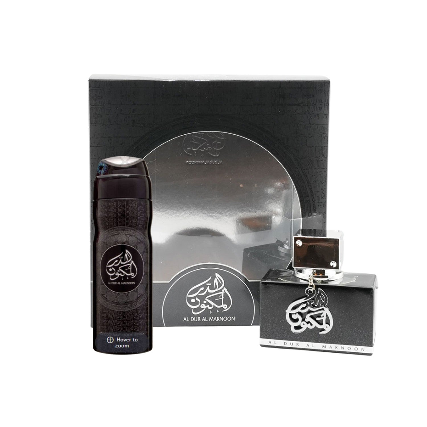 Lattafa Al Dur Al Maknoon Silver Edp Set 100 Ml + Deo Spray 200ML Unisex. Fragancia duradera y fresca para todos. ¡Descúbrelo ahora y destaca tu esencia!-1