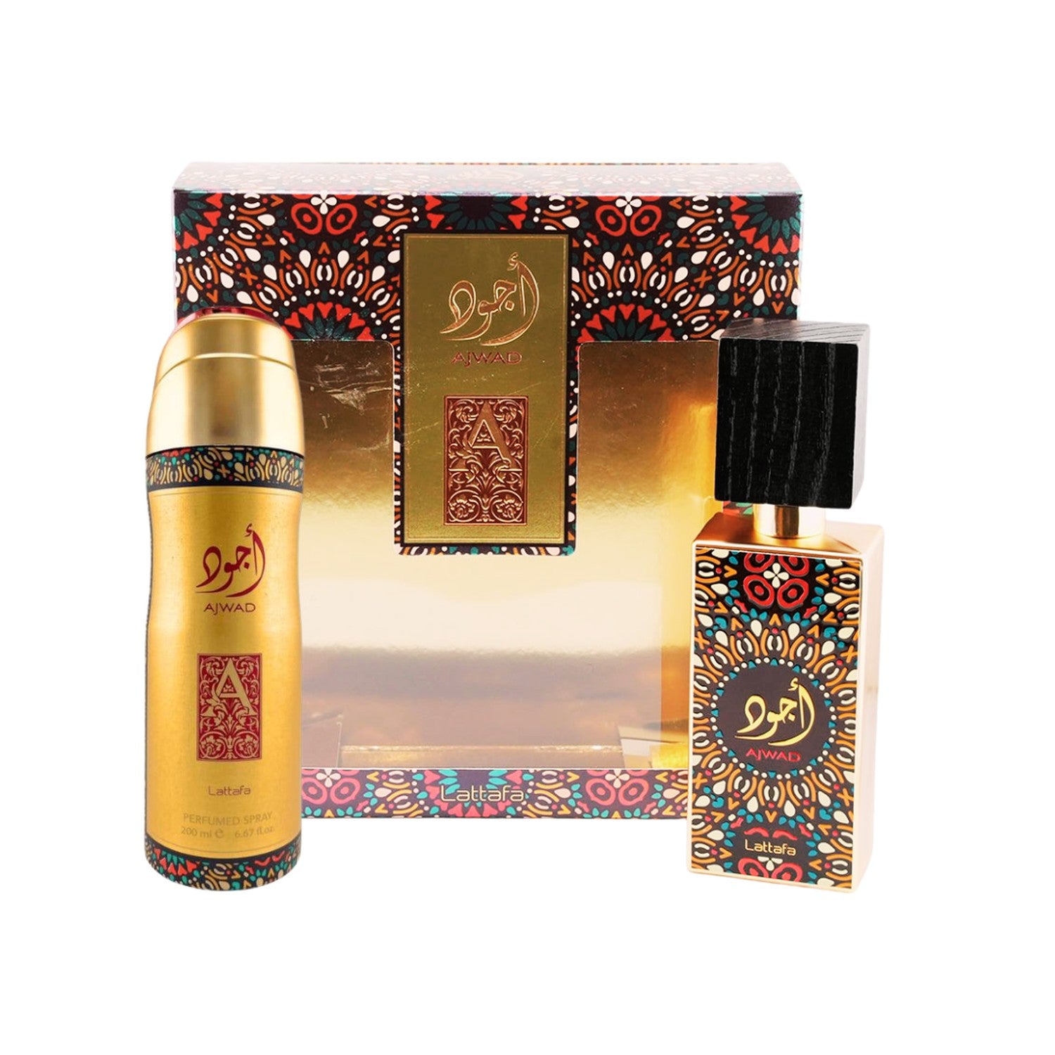 Lattafa Ajwad 60 Ml Edp Set + Deo Spray 200ml Unisex. Fragancia duradera y fresca para todos. ¡Descúbrelo ahora y destaca tu esencia!-1