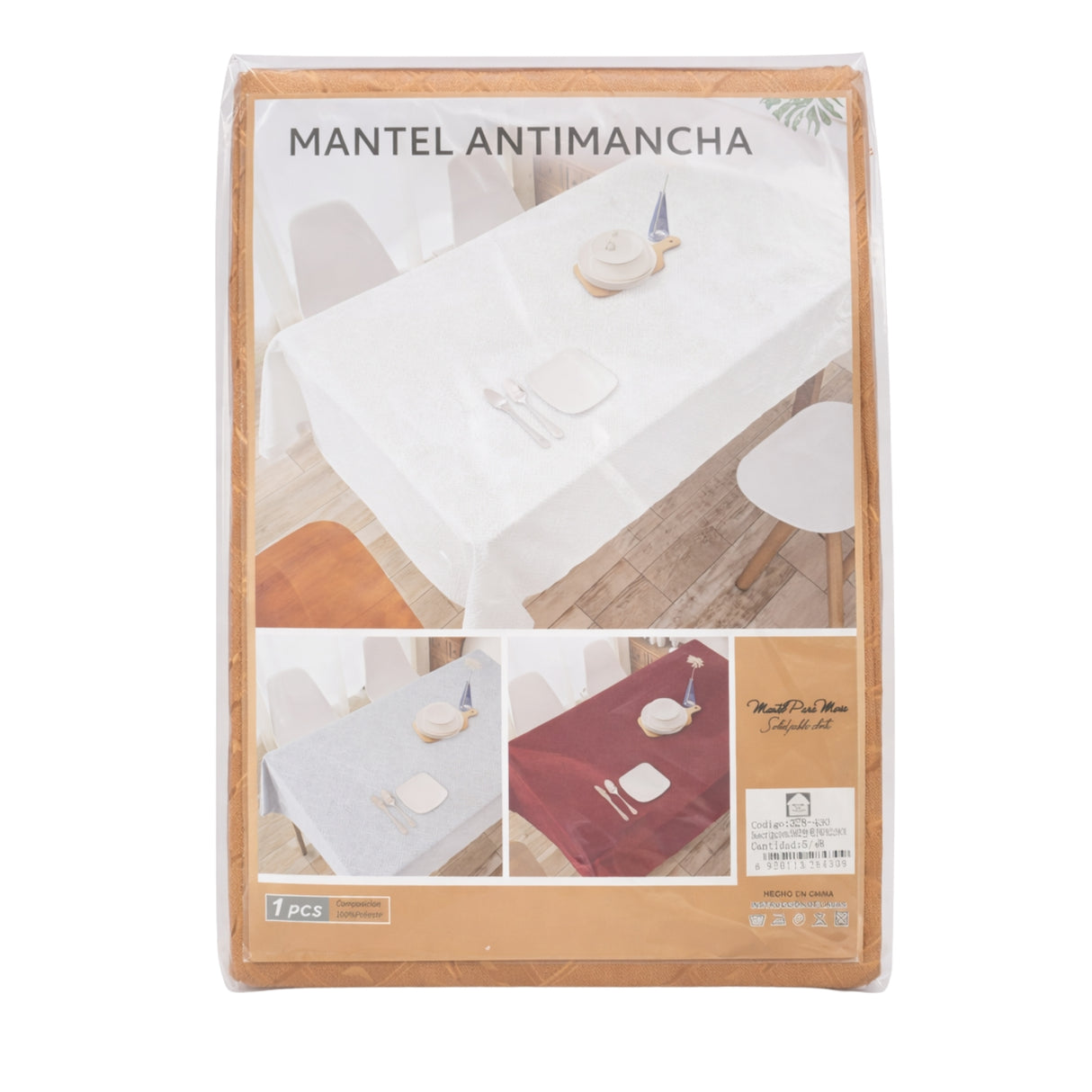 Mantel de Mesa Antimanchas 140x220 cm Rectangular Marron Claro | Disparo.cl