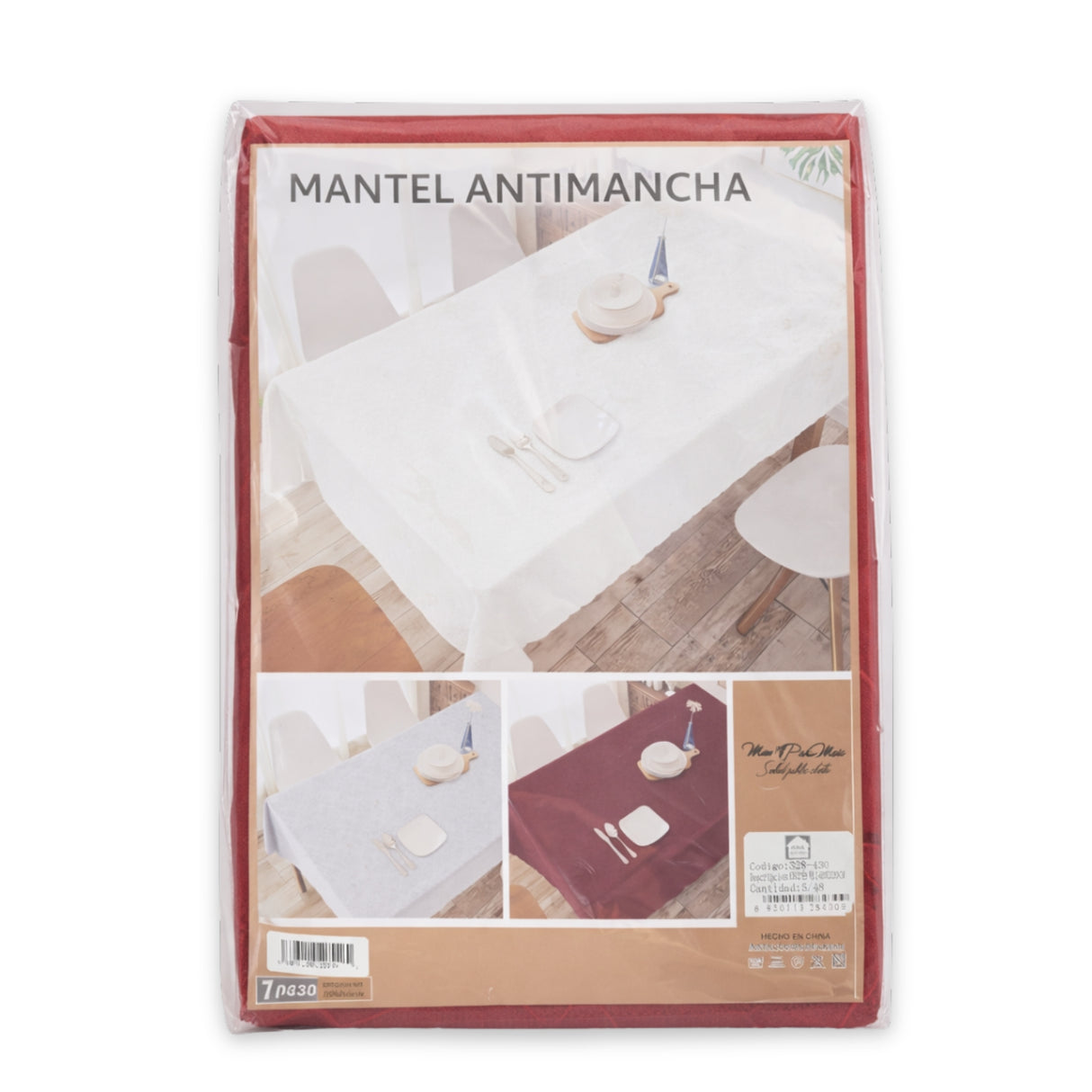 Mantel de Mesa Antimanchas 140x220 cm Rectangular Rojo | Disparo.cl