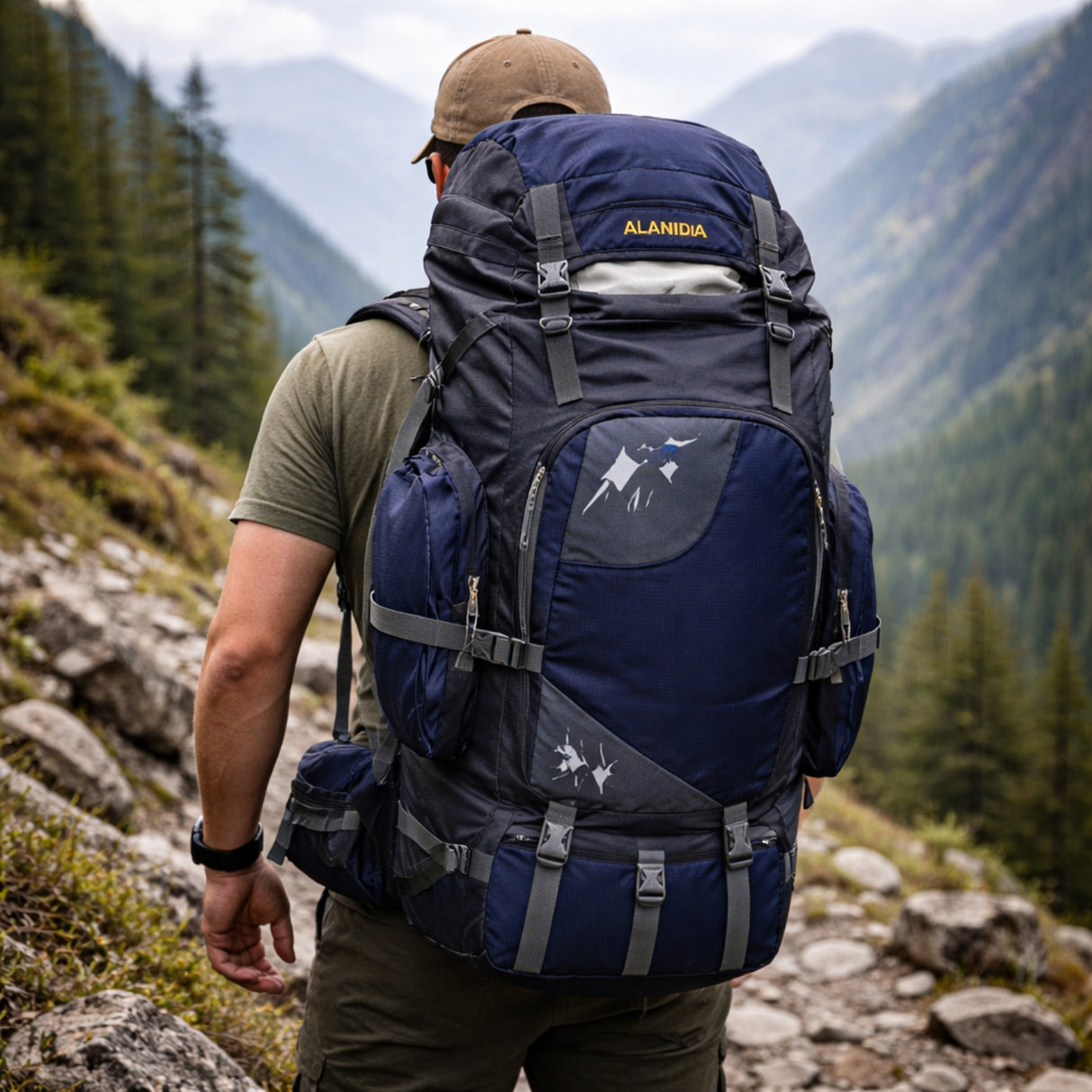 Mochila Trekking 90L Camping Outdoor Caribe | Disparo.cl