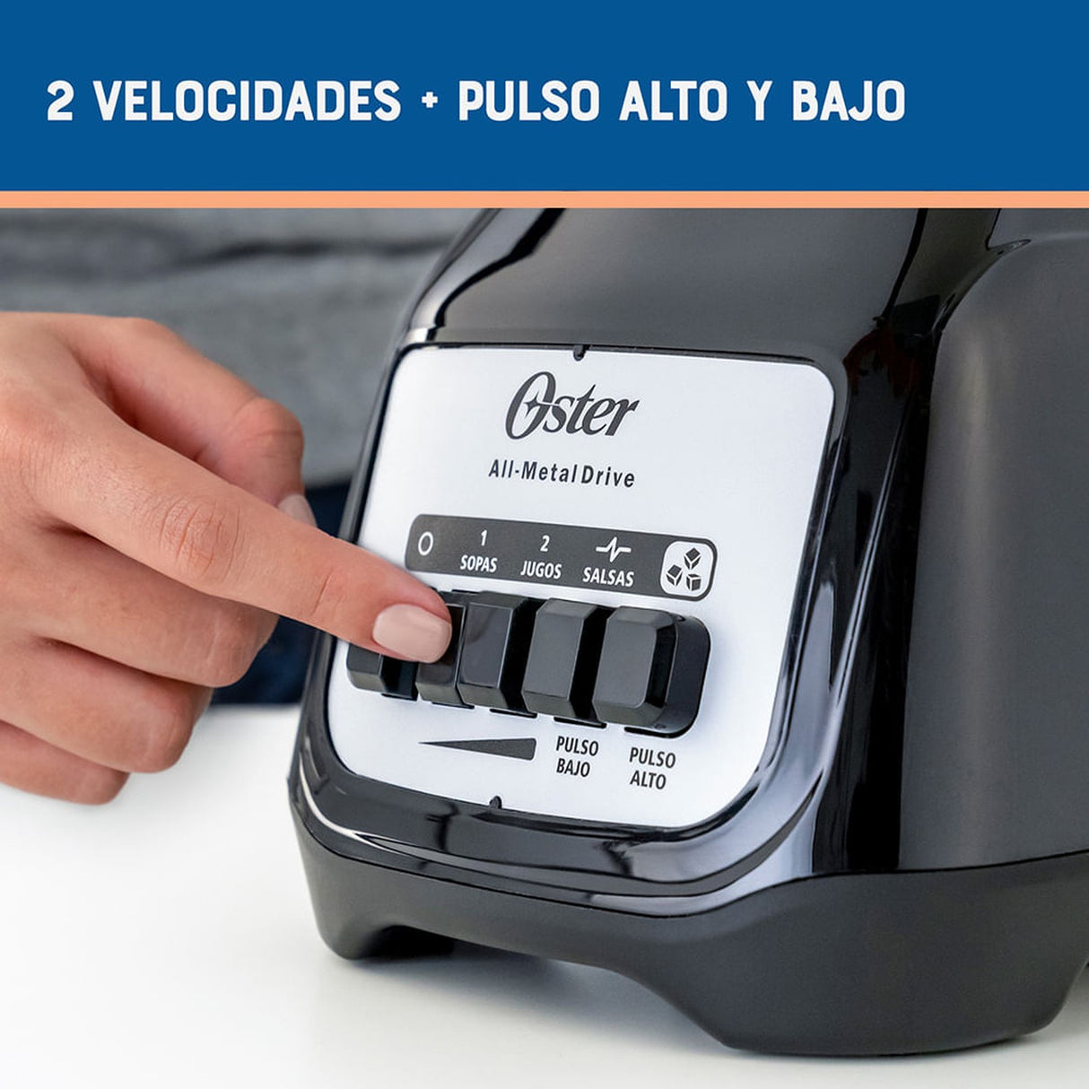 Licuadora Oster® 2 Velocidades y Vaso de Vidrio Boroclass. Potente y duradera, ideal para recetas saludables. ¡Compra ahora y transforma tu cocina!-3