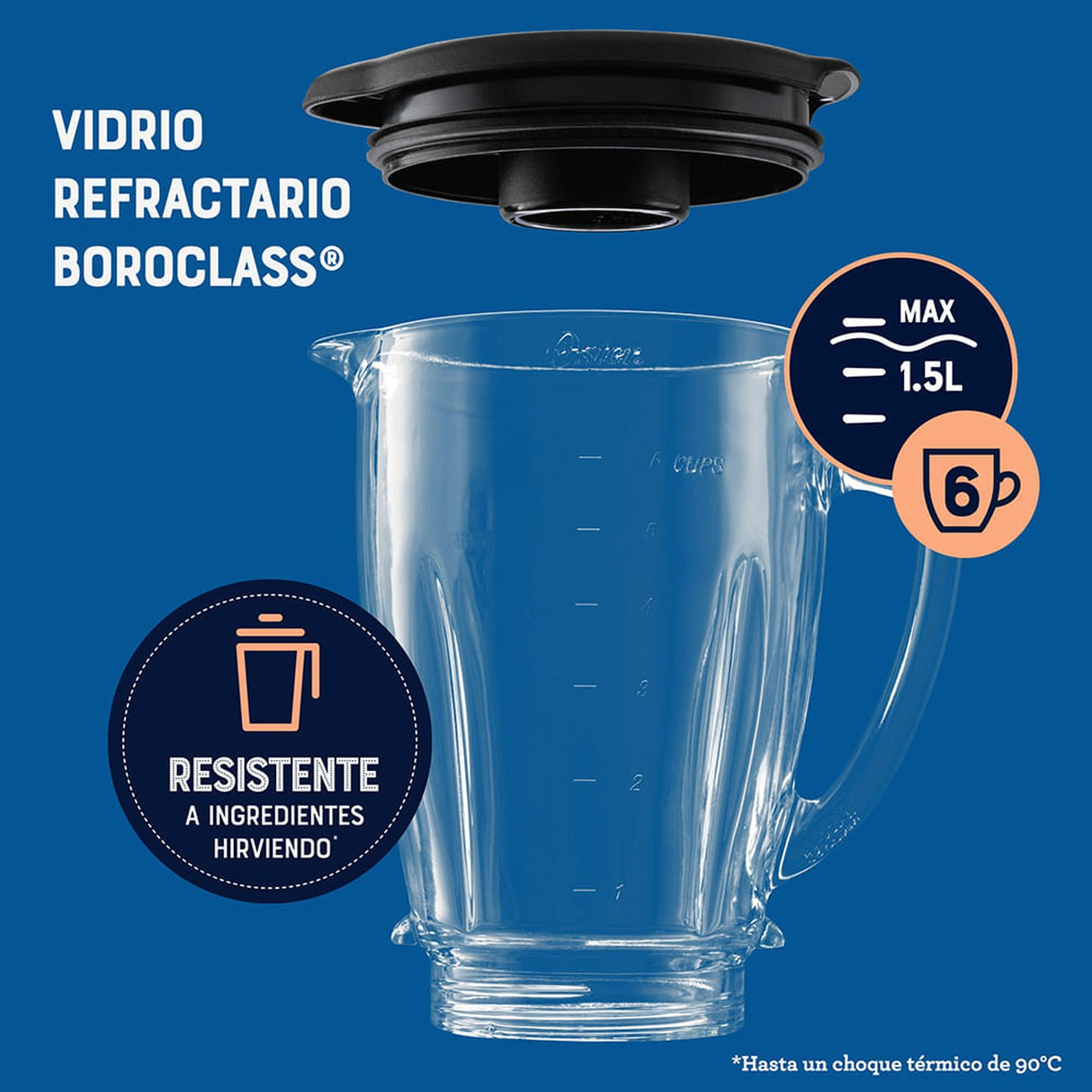 Licuadora Oster® 2 Velocidades y Vaso de Vidrio Boroclass. Potente y duradera, ideal para recetas saludables. ¡Compra ahora y transforma tu cocina!-5