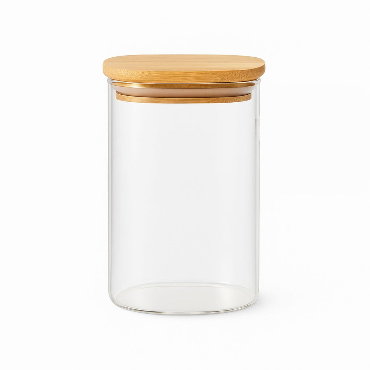Frasco Contenedor Hermetico 860mL Vidrio 12cm Redondo Con Cuchara