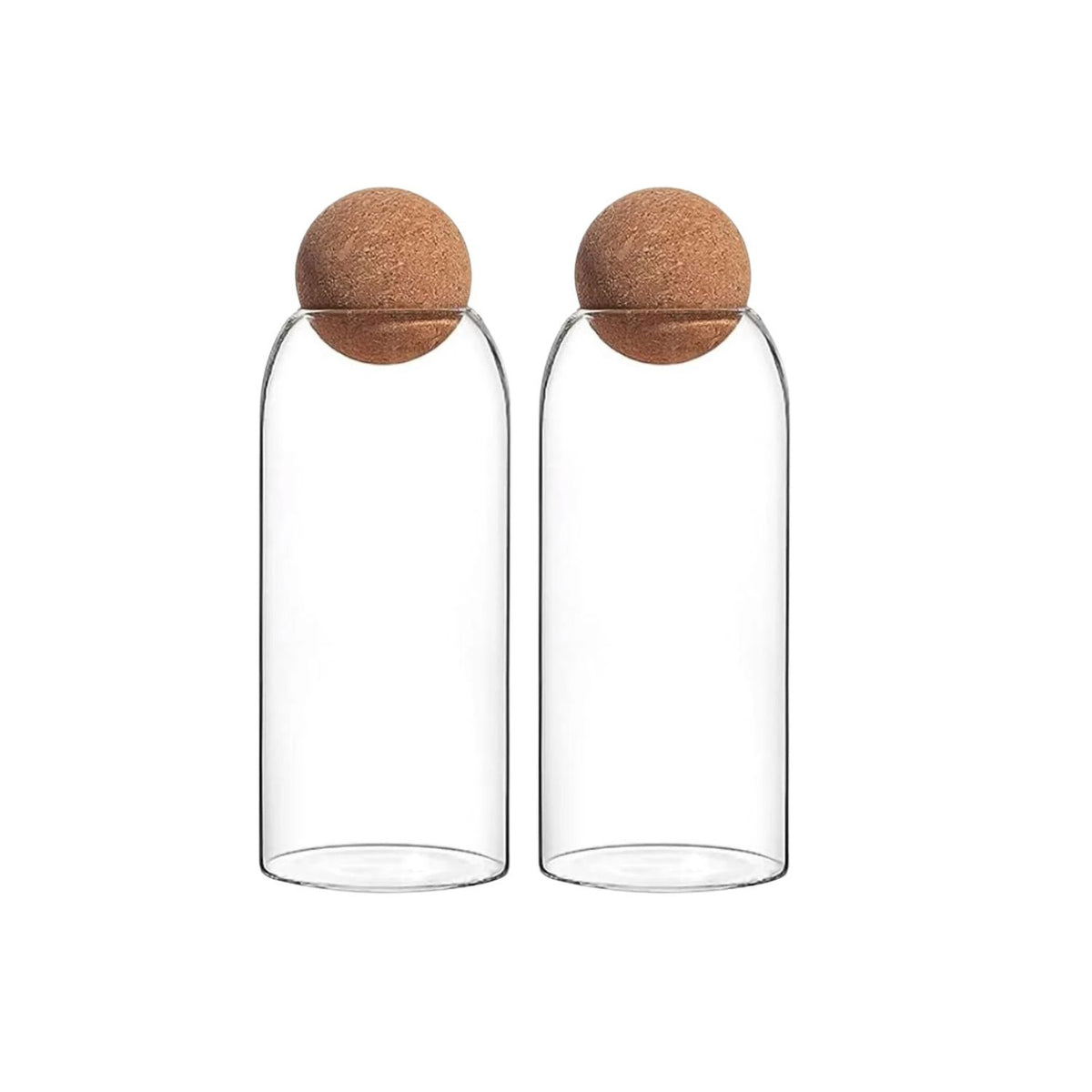 Set 2 Botellas Frascos Contenedor 1500mL Vidrio 25cm Tapa