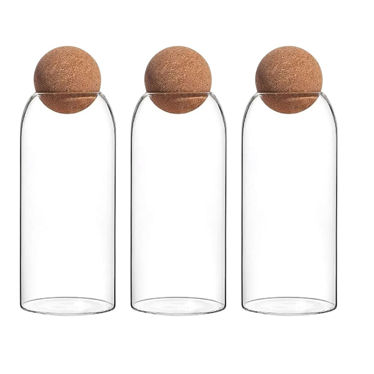 Set 3 Botellas Frascos Contenedor 1500mL Vidrio 25cm Tapa