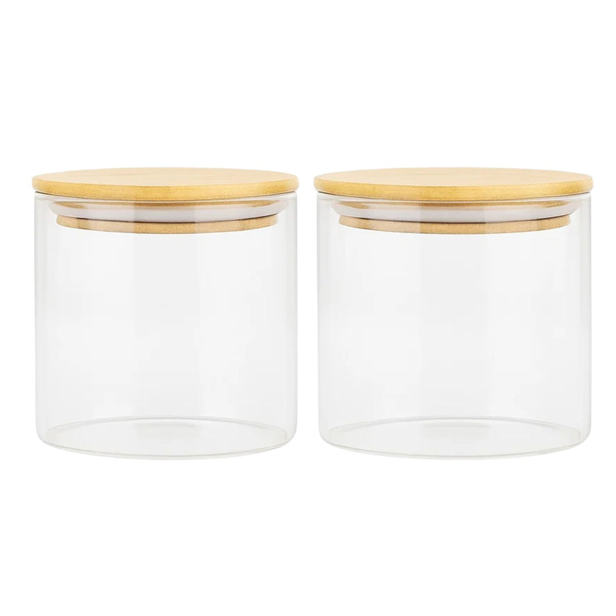 Set 2 Frascos Tarro Hermetico 200mL Vidrio 8cm Tapa De Bambú. Perfectos para conservar tus alimentos frescos y organizados. ¡Compra ahora y mejora tu cocina!-1