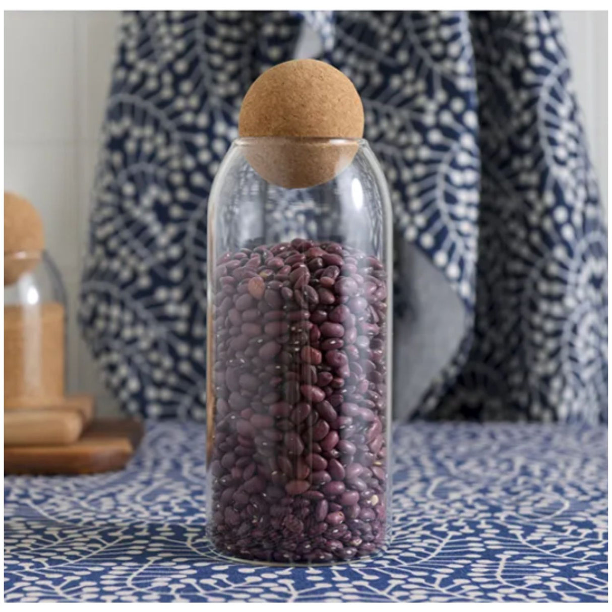 Botella Frasco Contenedor 570mL Vidrio 10cm Con Tapa Corcho. Ideal para conservar tus bebidas y alimentos frescos. ¡Compra ahora y organiza tu cocina!-1