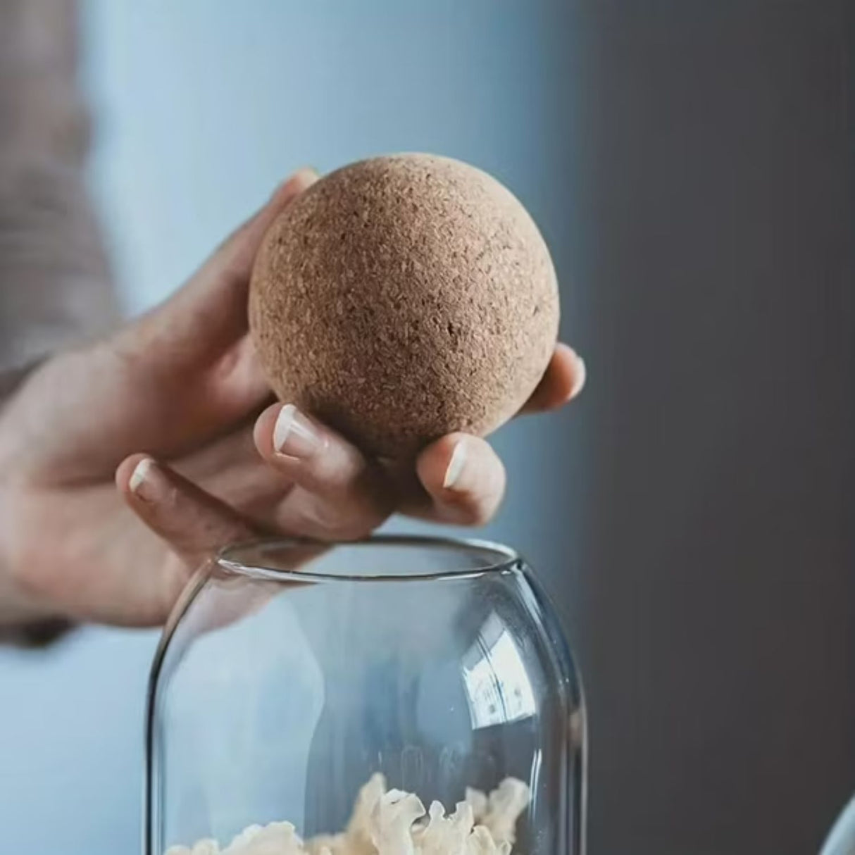 Set 3 Botellas Frascos Contenedor Vidrio Con Tapa Corcho. Perfectas para almacenar y decorar. ¡Compra ahora y organiza tu espacio con estilo!-4