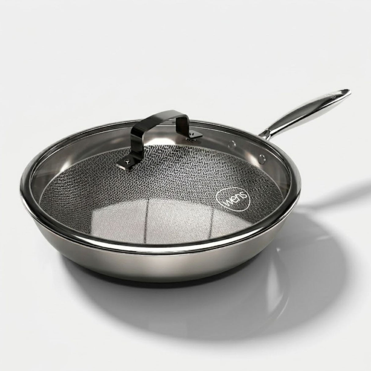 sarten wok 28cm honeycomb con tapa vidrio templado