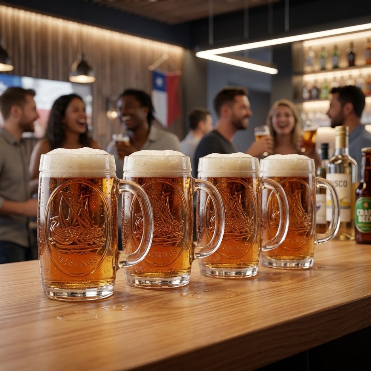 Set 4 Vasos Cerveceros Vikings de 480 Ml Shoperos Allegra imagen real