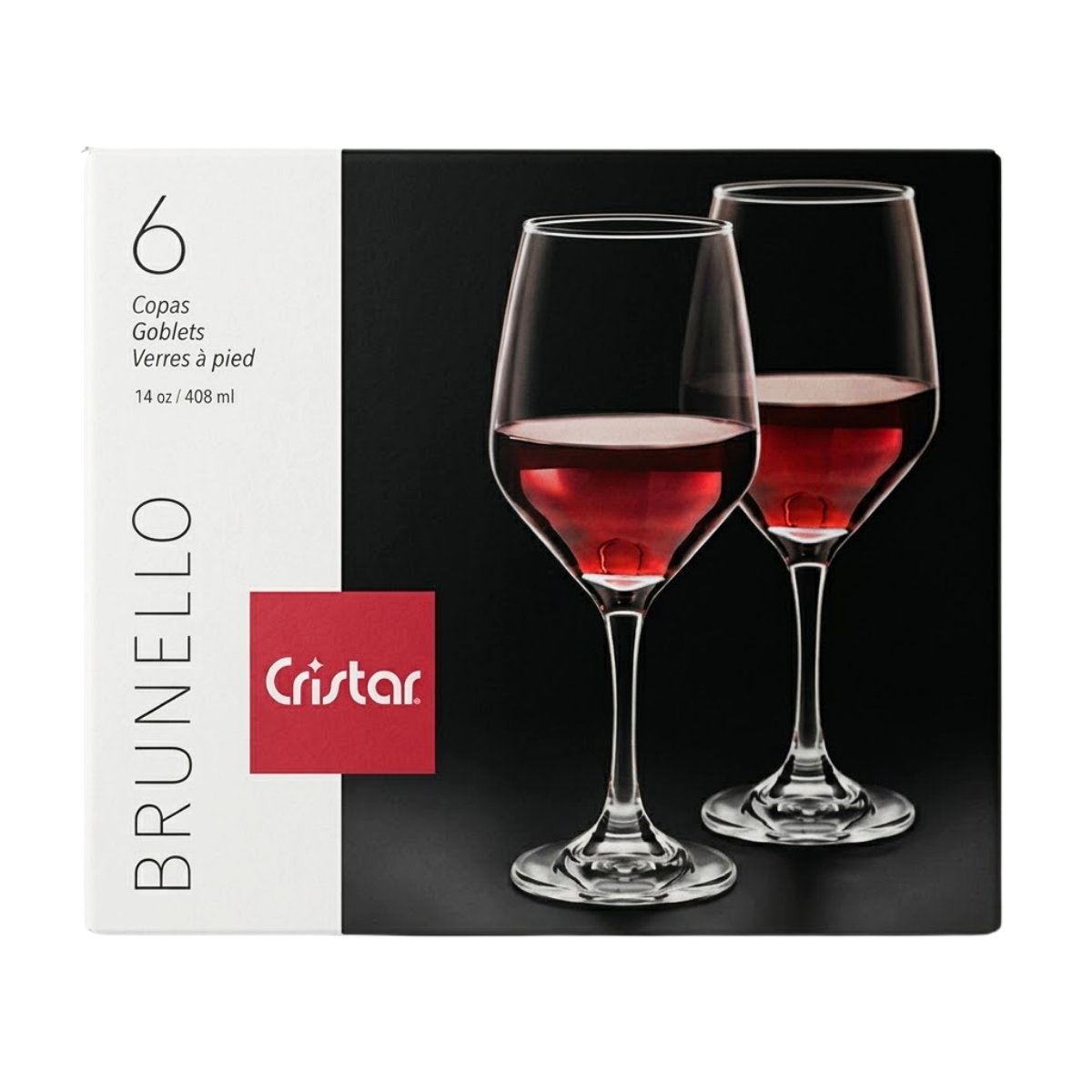 Set 6 Copas Vino Brunello 408 Ml Cristar caja